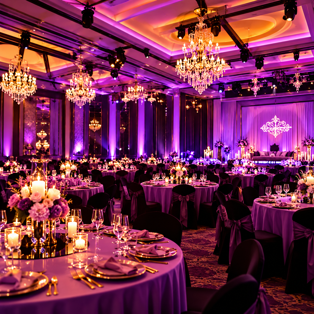 Opulent Purple Wedding Ballroom